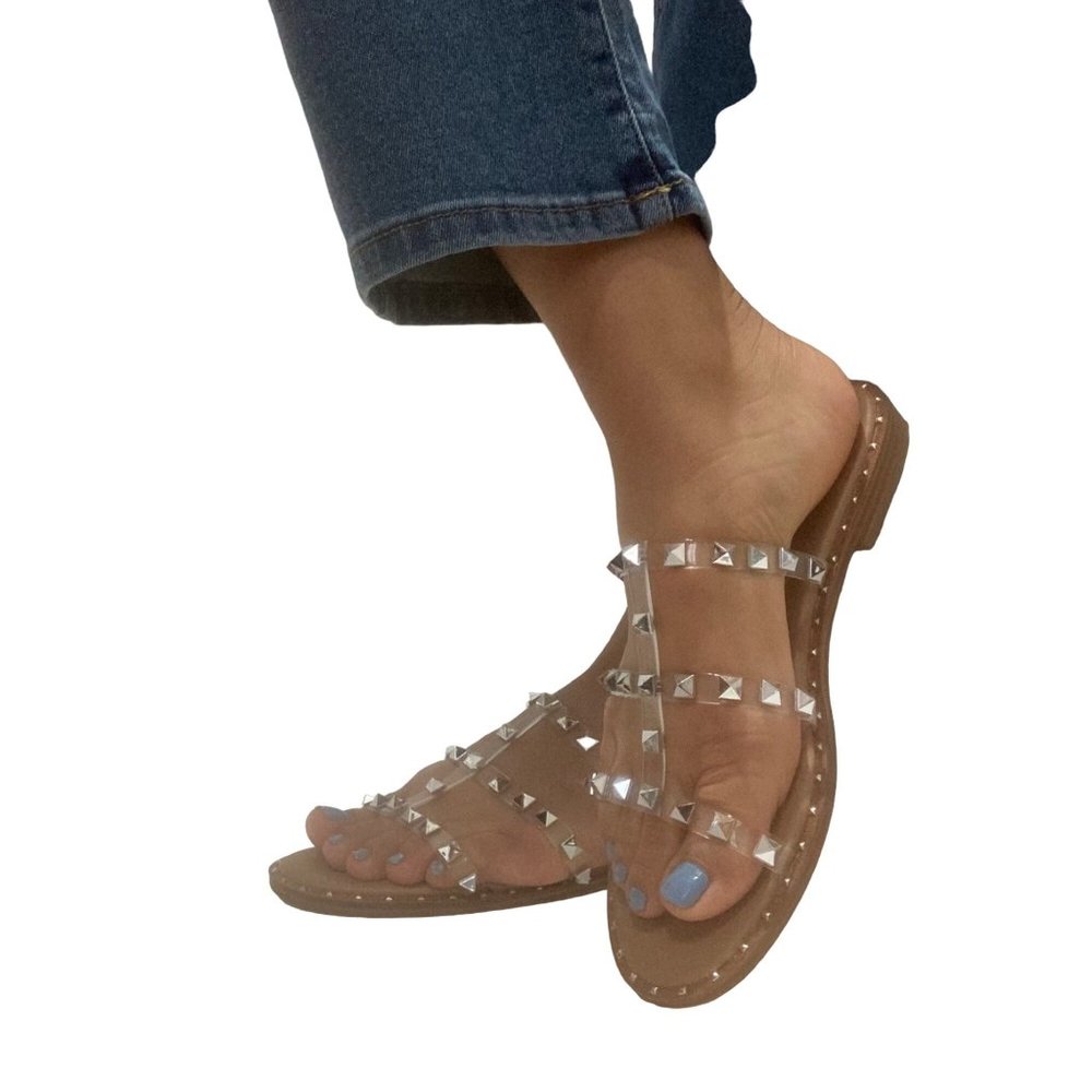 Steve Madden clear gladiador flat sandals size various soft NEW - Picture 2 of 9